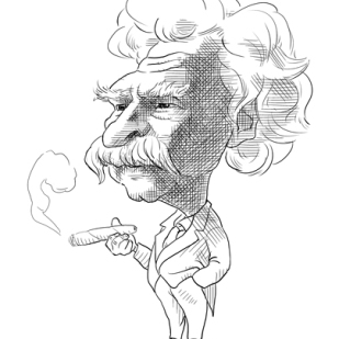 Caricature of Mark Twain by Lem Luminarias